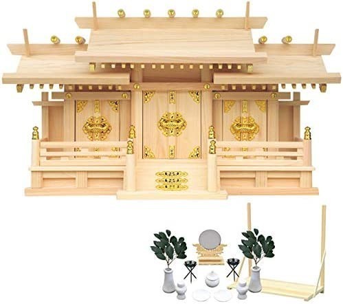 神棚の匠【全部揃ったピッタリサイズの神具一式セット付】【set3】神棚
