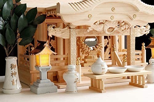神棚 一社 セット 一社 □ 大型 新品 美彫り □ 昇龍大社/入母屋 神棚