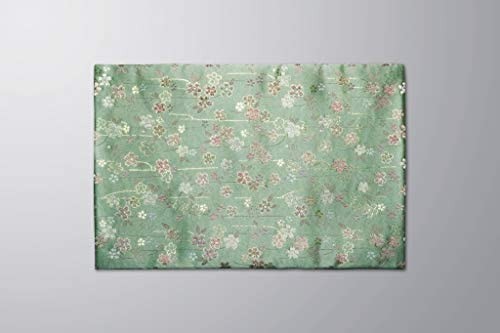 経机掛 さくら柄 経机マット 経机敷 防炎加工 高級金襴敷物 新品 25号 38cm×60cm (25号 緑)