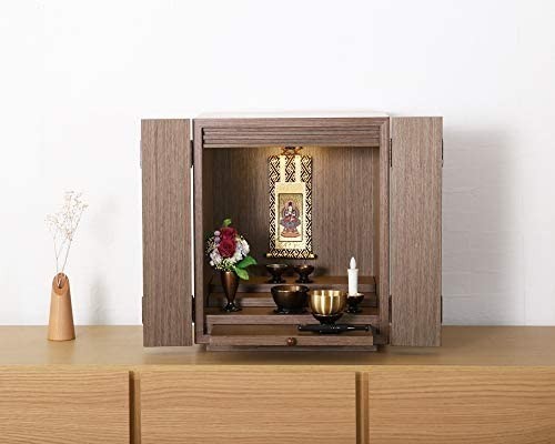 ミニ仏壇 「デイジー14号」 上置き仏壇 高さ40cm ウォールナット 新品