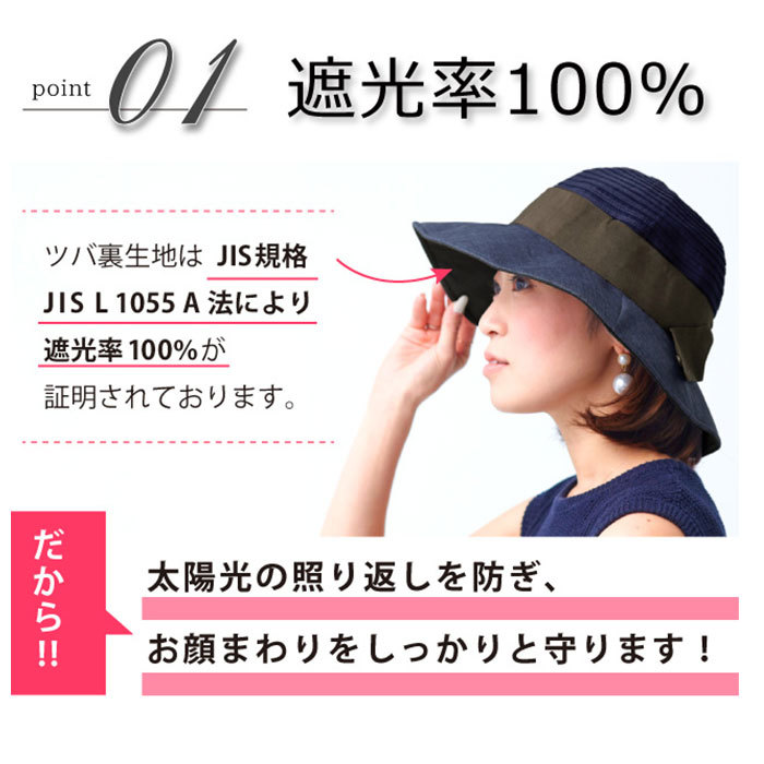 ☆ グログランブラック ☆ XSサイズ uv ハット レディース 通販 帽子 夏 おしゃれ 完全遮光 遮熱 uvカット コンパクト 持ち運び 紫外線防_画像6