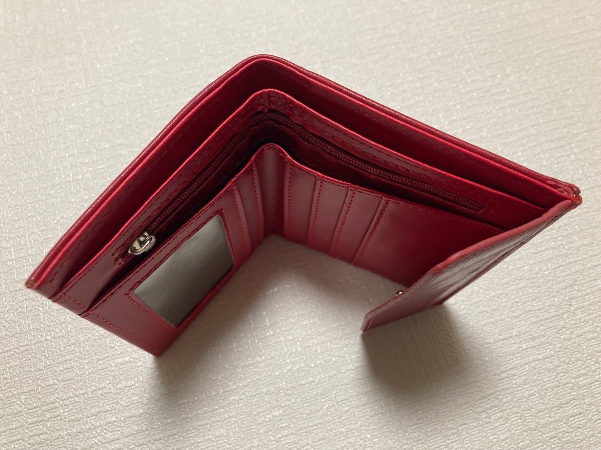 ※ 【新品】アンティーク風☆合皮 レディースメンズ財布 ミニ財布 濃い赤系