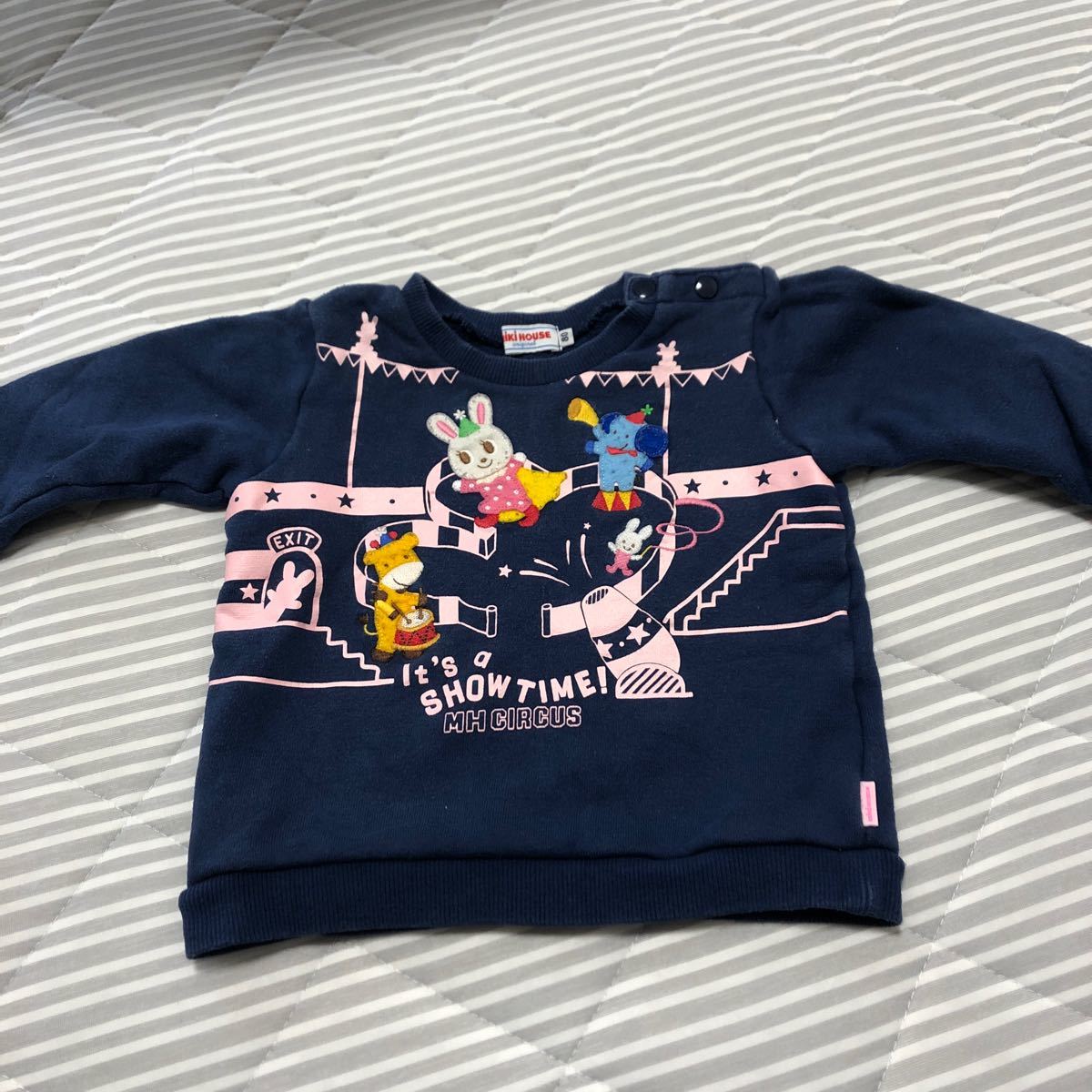 新品タグ付き ミキハウス 120うさこ サーカス赤 トレーナー 女の子