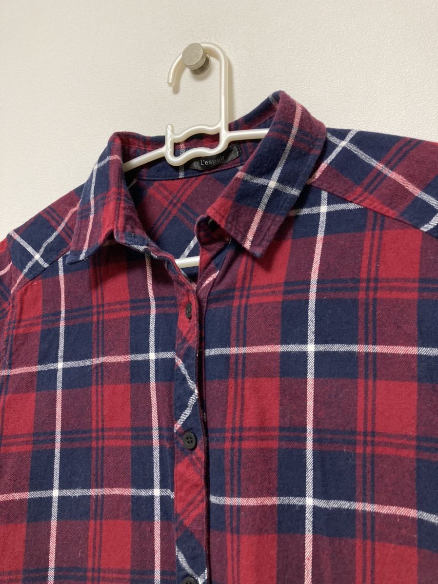 しまむら ロングシャツ チェックシャツ 長袖 レッド系 M|Yahoo しまむら ロングシャツ チェックシャツ 長袖 レッド系 M|Yahoo