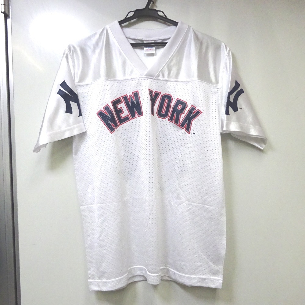 Ft1031761 マジェスティック 半袖Ｔシャツ NY ニューヨークヤンキース #M ホワイト メンズ Majestic 中古_画像1
