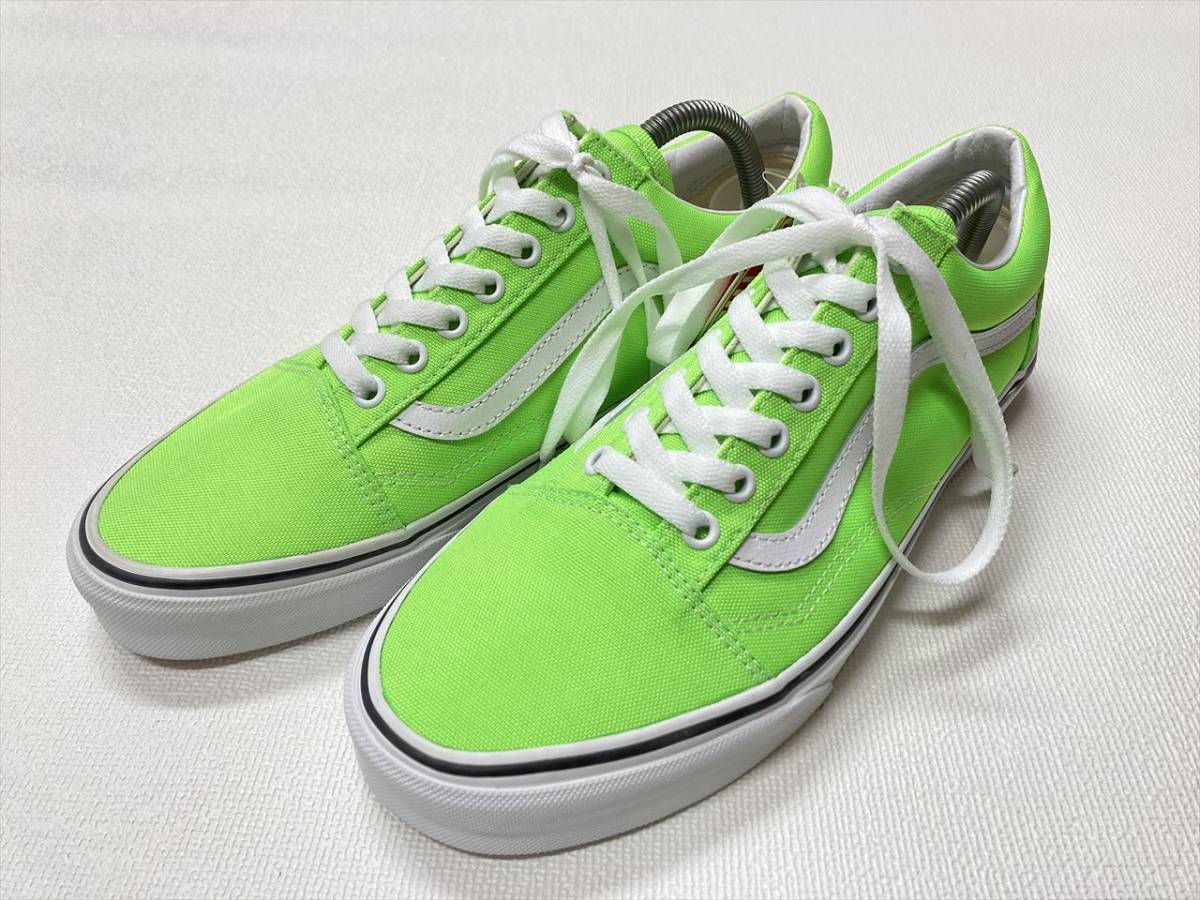 世界の VANS アメリカ企画限定!! バンズ オールドスクール (28cm相当) US10 緑系 蛍光 ネオングリーン SKOOL OLD 28.0cm