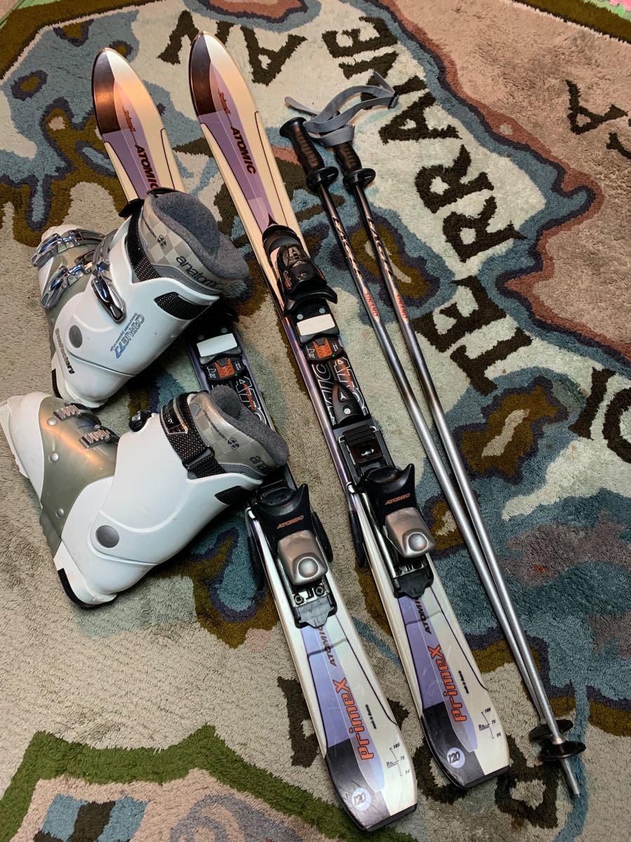 ミッドスキーアトミック120cm ブーツ GEN24cm ストック100cmセット中古