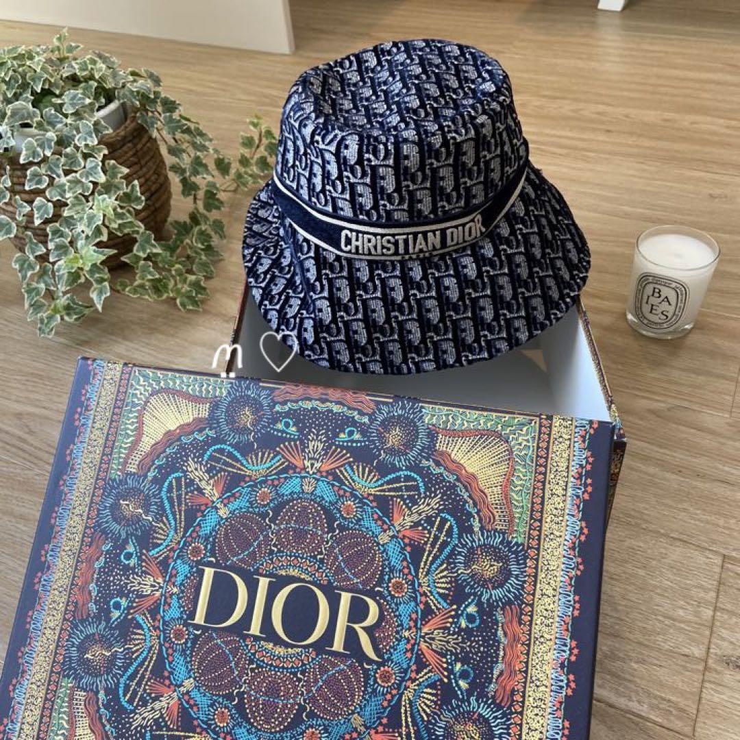 Dior ディオールオブリーク ボブハット 59 帽子 バケット ベルベット
