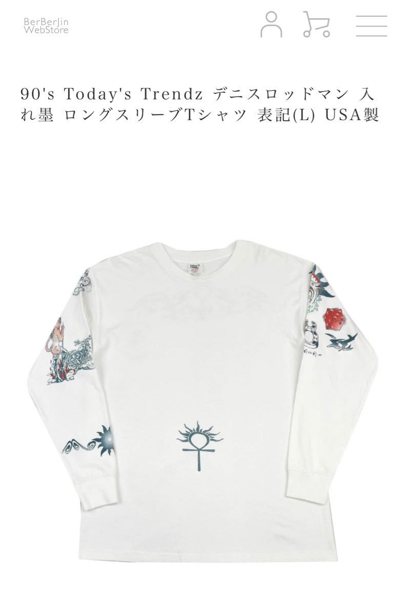 90's Today's Trendz デニスロッドマン 入れ墨 ロングスリーブ T 90's Today's Trendz デニスロッドマン 入れ墨 ロングスリーブ T