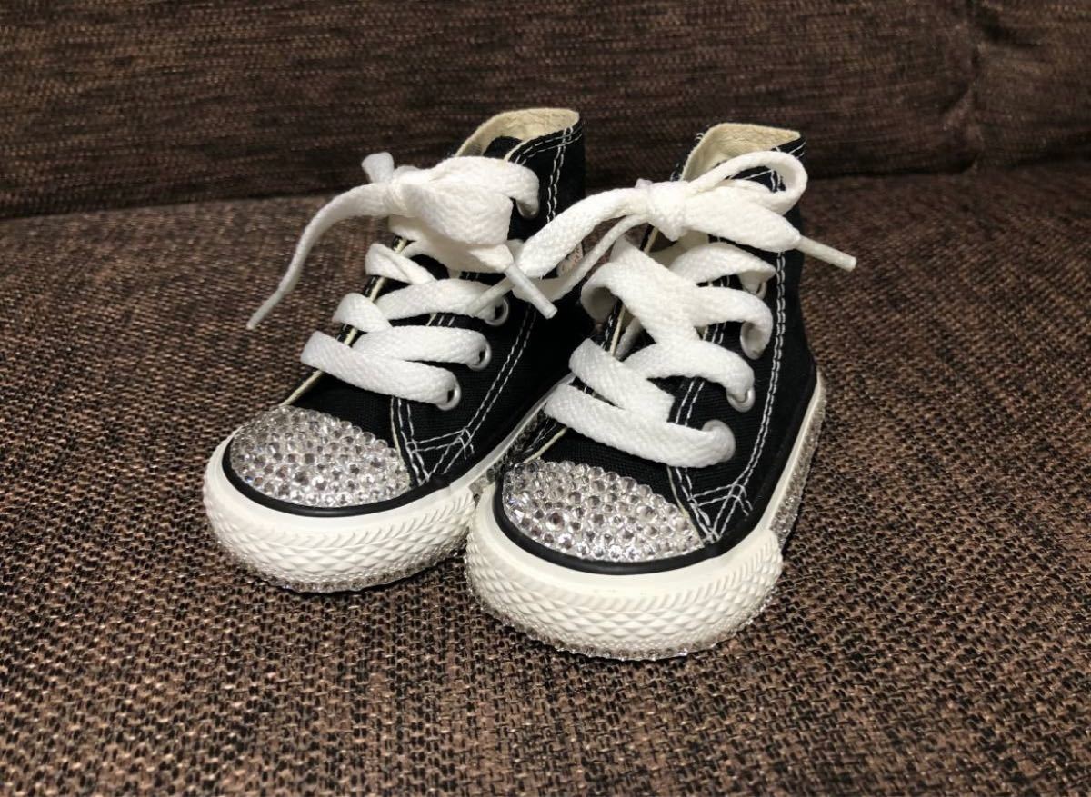 converse ALL STAR 黒 ブラック １１cm オールスター キッズ ベビー ラインストーン 新品保管品