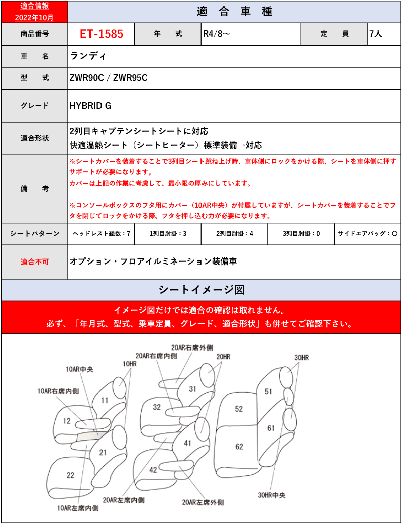 [Clazzio]90系 ランディ(R4/8～)用シートカバー[クラッツィオ×キルティング]