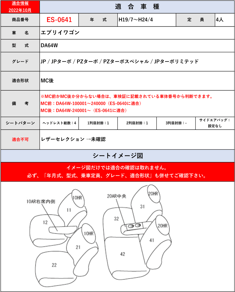 [Clazzio]DA62W_DA64W エブリイワゴン(H13/9～H27/1)用シートカバー[クラッツィオ×ダイヤ]_画像6