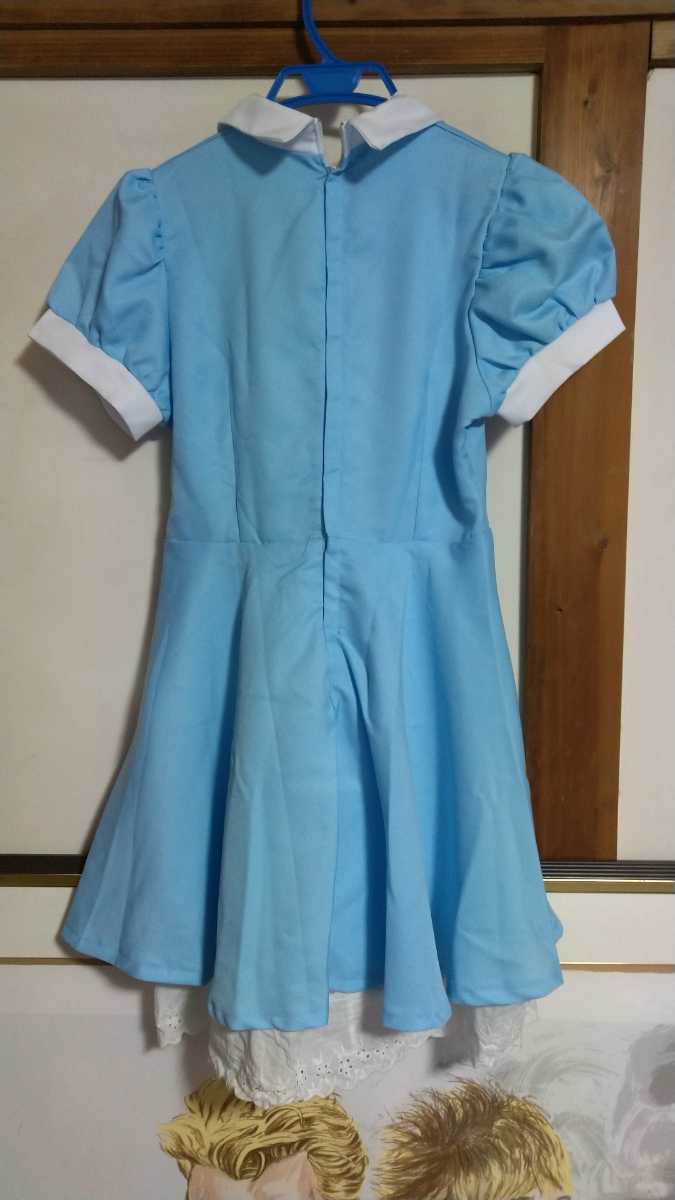 ハロウィン コスプレ 仮装 子供用/Sサイズ 不思議の国のアリス ブルーのワンピ－スとエプロン 箱サイズ60cmで送付の画像4