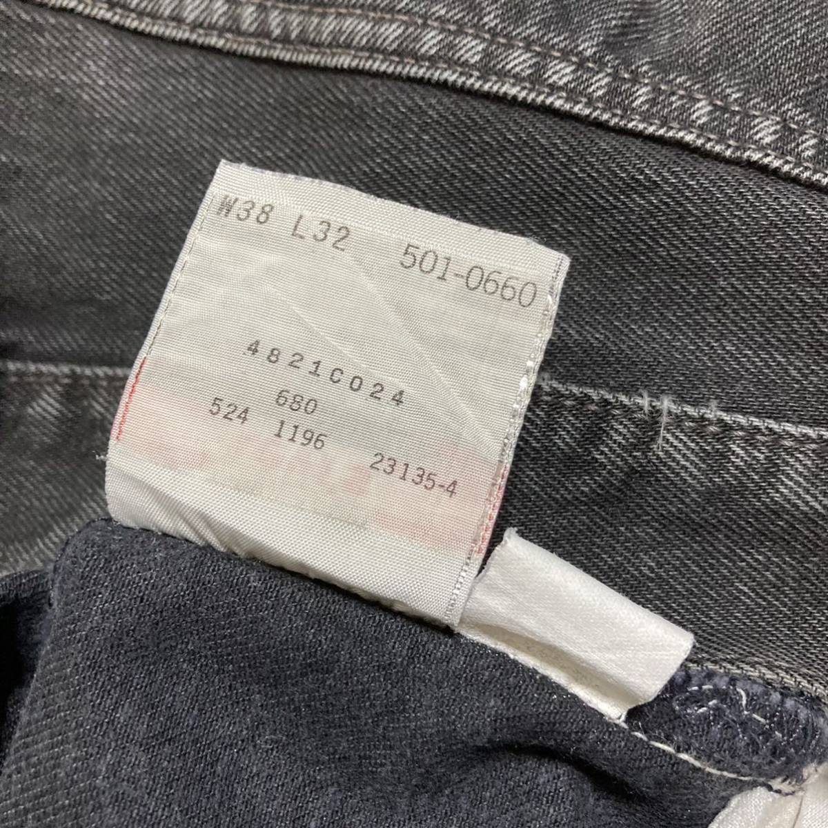 90s Levi's 501-0660 リーバイス 96年製 USA製 524 ブラックマジック ブラックデニムパンツ ジーンズ 38×32 _画像10