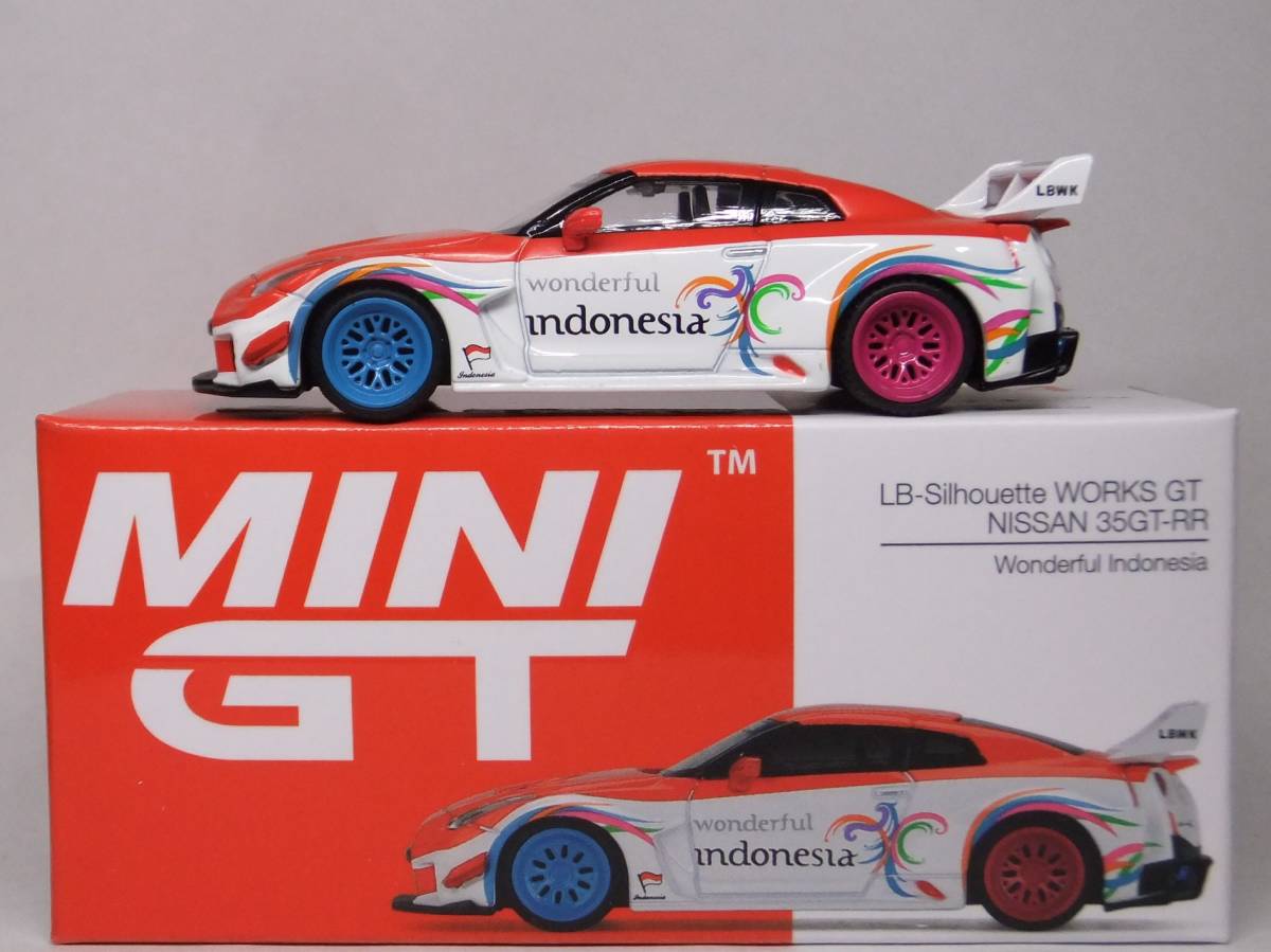 MINI GT★ニッサン GT-R LB-Silhouette WORKS 35GT-RR バージョン1 Wonderful Indonesia MGT00384-R インドネシア限定 リバティウォーク_画像3