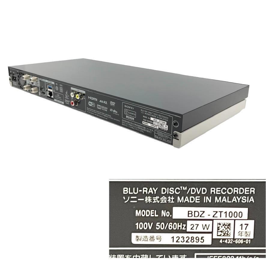 ソニー SONY 1TB 3チューナー ブルーレイレコーダーBDZ-ZT1000 cbta35