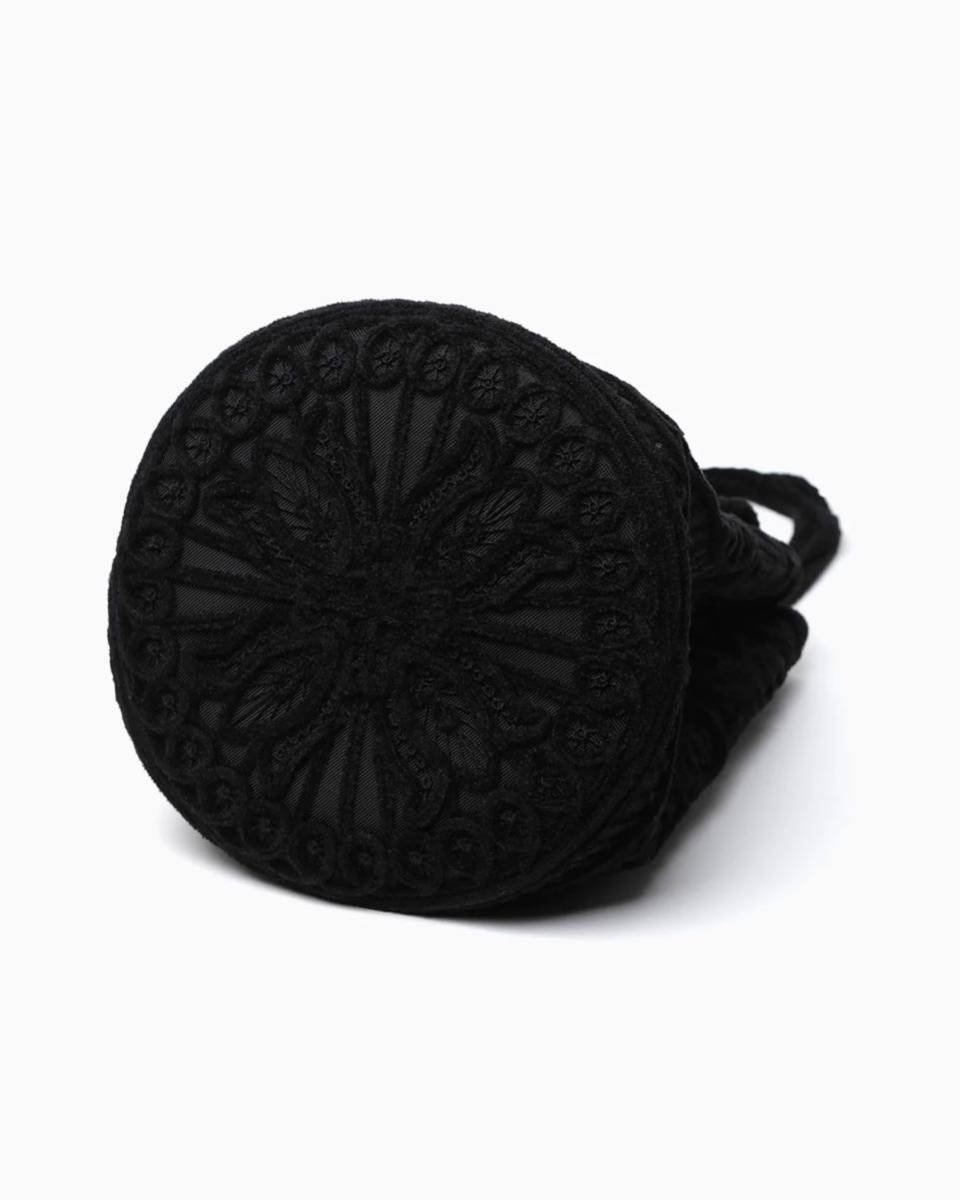 ブラックCord Embroidery Bucket kurogouchi マメクロゴウチ Bag Mame