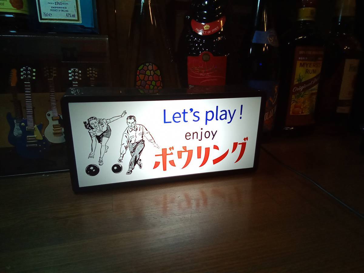 ボウリング ボプロボウラー ゲームセンター 昭和レトロ テーブル カウンター ミニチュア 看板 置物 雑貨 ライトBOX 電飾看板 電光看板_画像7