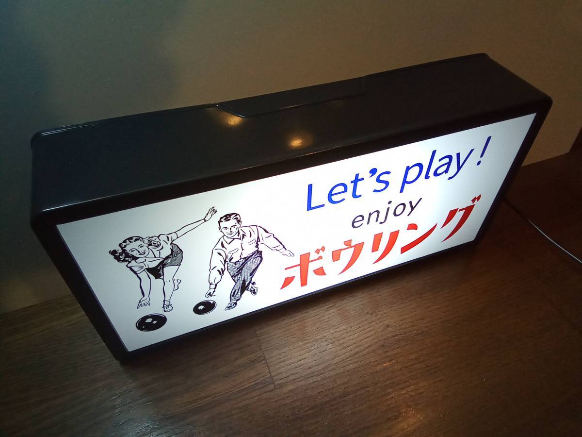  bowling bop Robot ula- game center Showa Retro table counter miniature signboard ornament miscellaneous goods light BOX illumination signboard lightning signboard 