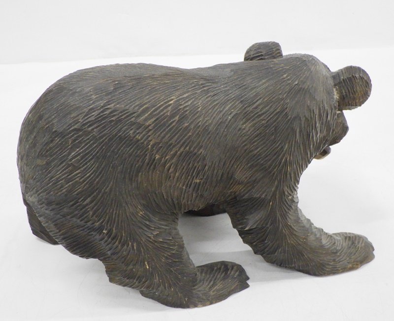 50 木彫り 熊 くま クマ 木彫りの熊 在銘 清峰 作 工芸品 置物 飾り 