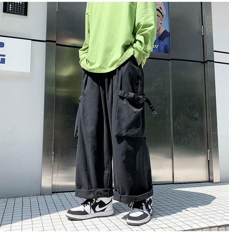 ボトムス ワイドパンツ カーゴパンツ ワークパンツ ユニセックス 黒 XL 通販