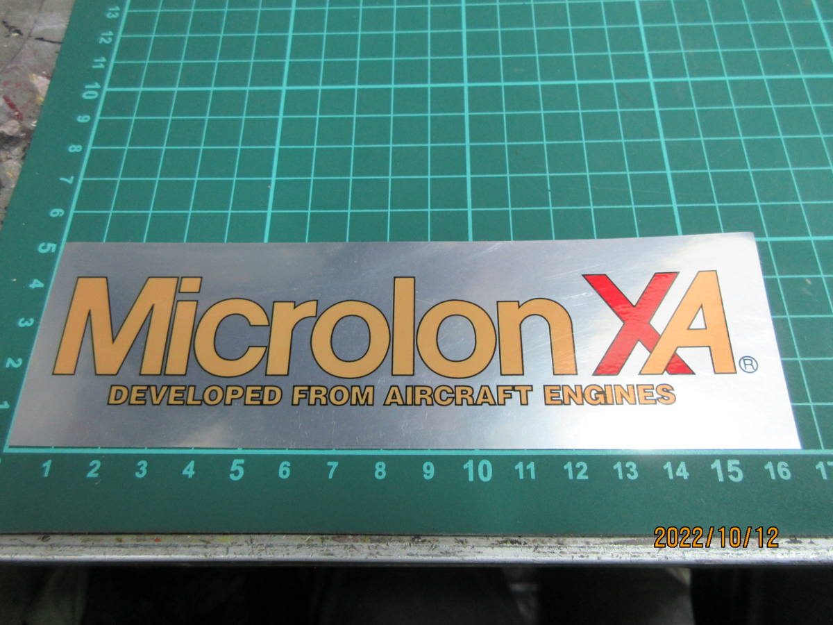 Microlon XA マイクロロンXA ステッカー1枚 165X50mm DEVELOPED FROM AIRCRAFT ENGINES_画像1