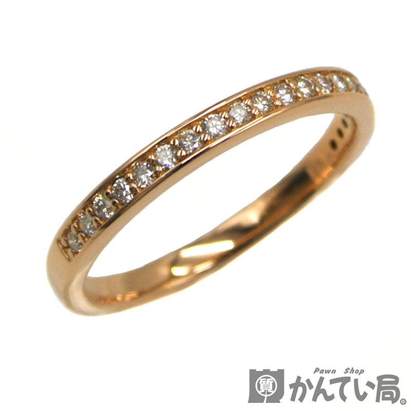 GINZA TANAKA[ silver The tanaka] half Eternity ring ring approximately 11 number K18PG pink gold diamond 0.21ct accessory jewelry 