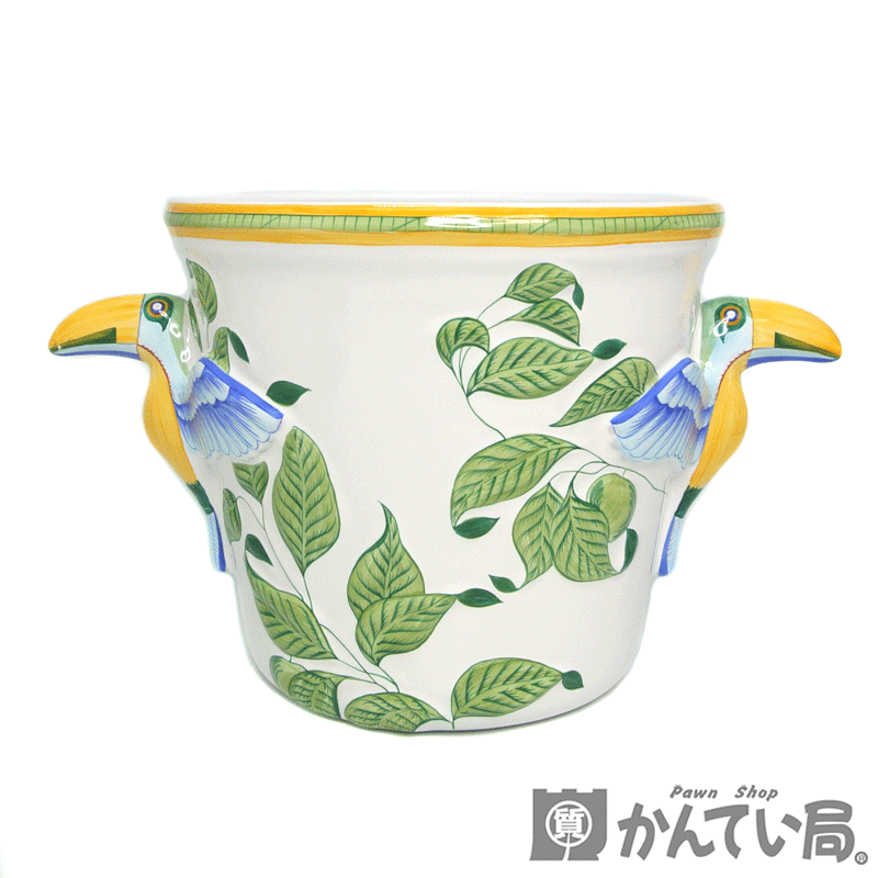 HERMES【エルメス】トゥカン ワインクーラー 陶器 花瓶 オブジェ インテリア 置物 フランス製【USED-AB】【欠けあり】_画像3