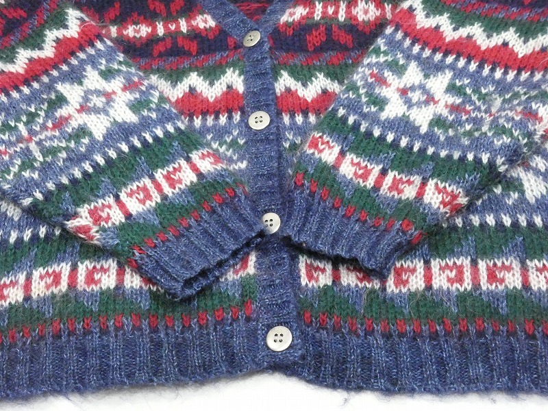 90s MAURICES Vネック スノーパターン 雪柄 モヘア ニット カーディガン カーデ レトロ Y2K アメリカンビンテージ ユニセックス_画像9