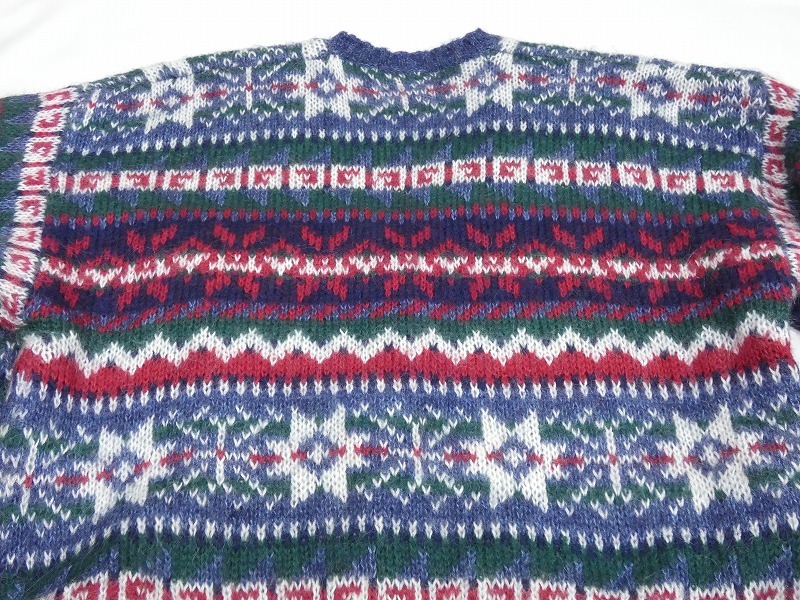 90s MAURICES Vネック スノーパターン 雪柄 モヘア ニット カーディガン カーデ レトロ Y2K アメリカンビンテージ ユニセックス_画像10
