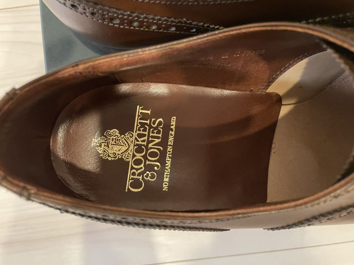 新品未使用　CROCKETT&JONES クロケット&ジョーンズ　セミブローグシューズ　 9.5 9ハーフ　9 1/2 ダークブラウン　COVENTRY コベントリー_画像7