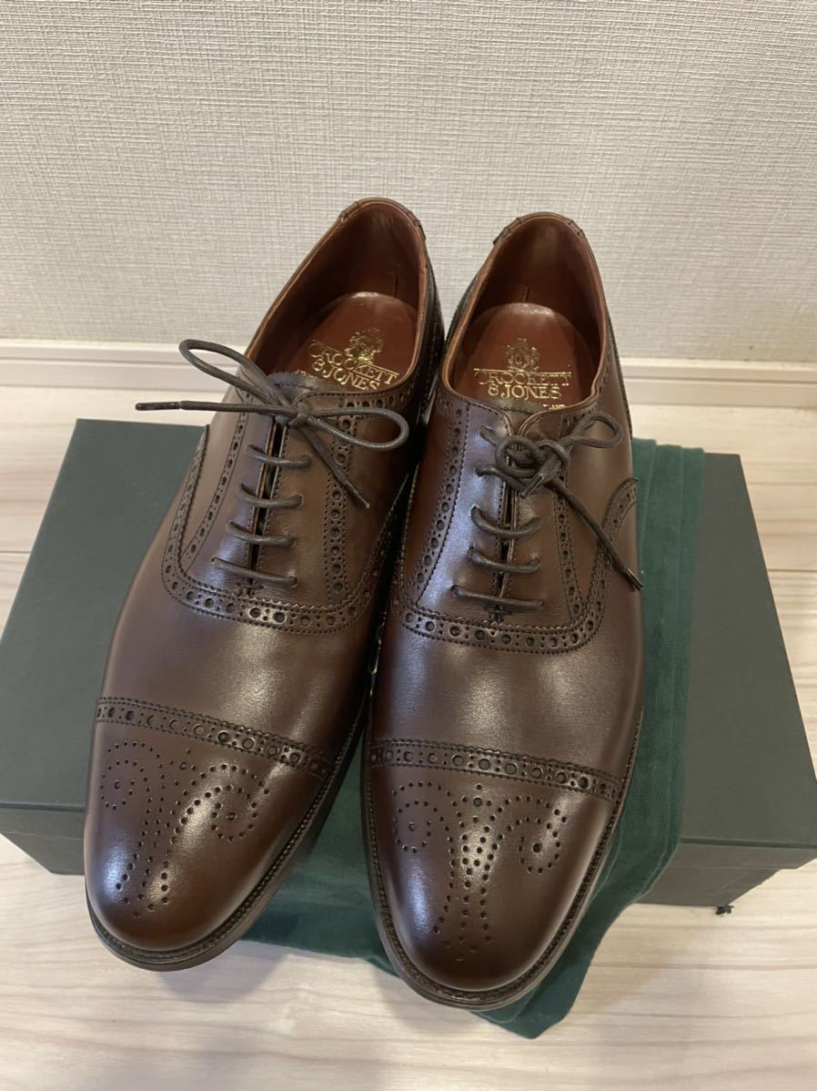 新品未使用　CROCKETT&JONES クロケット&ジョーンズ　セミブローグシューズ　 9.5 9ハーフ　9 1/2 ダークブラウン　COVENTRY コベントリー_画像2