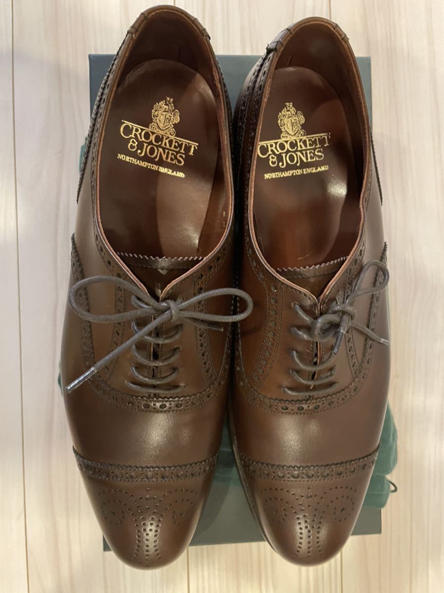 新品未使用　CROCKETT&JONES クロケット&ジョーンズ　セミブローグシューズ　 9.5 9ハーフ　9 1/2 ダークブラウン　COVENTRY コベントリー_画像6