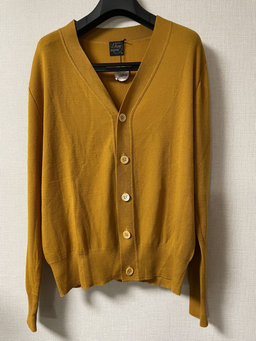  new goods unused Letroyesru Toro wa knitted cardigan mustard XL size yellow HENRI Anne li Beams F standard model 