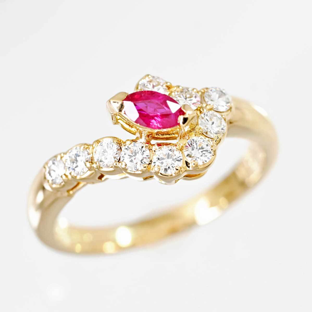 本命ギフト 7801☆ポーラ PORA K18YG イエローゴールド ルビー0.19ct ダイア0.30ct リング 12号 ルビー 本命ギフト 7801☆ポーラ PORA K18YG イエローゴールド ルビー0.19ct ダイア0.30ct リング 12号 ルビー