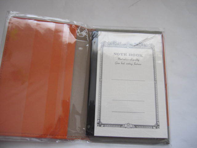  new goods unused limitation color apika Note orange color Mini notebook Italian fake leather B7 size for 