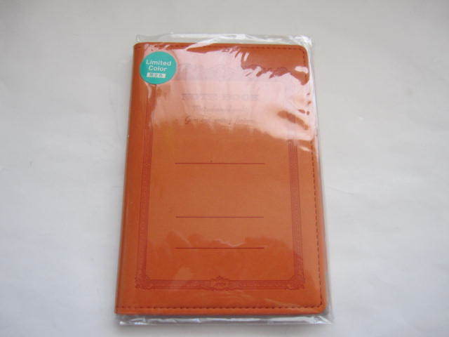  new goods unused limitation color apika Note orange color Mini notebook Italian fake leather B7 size for 