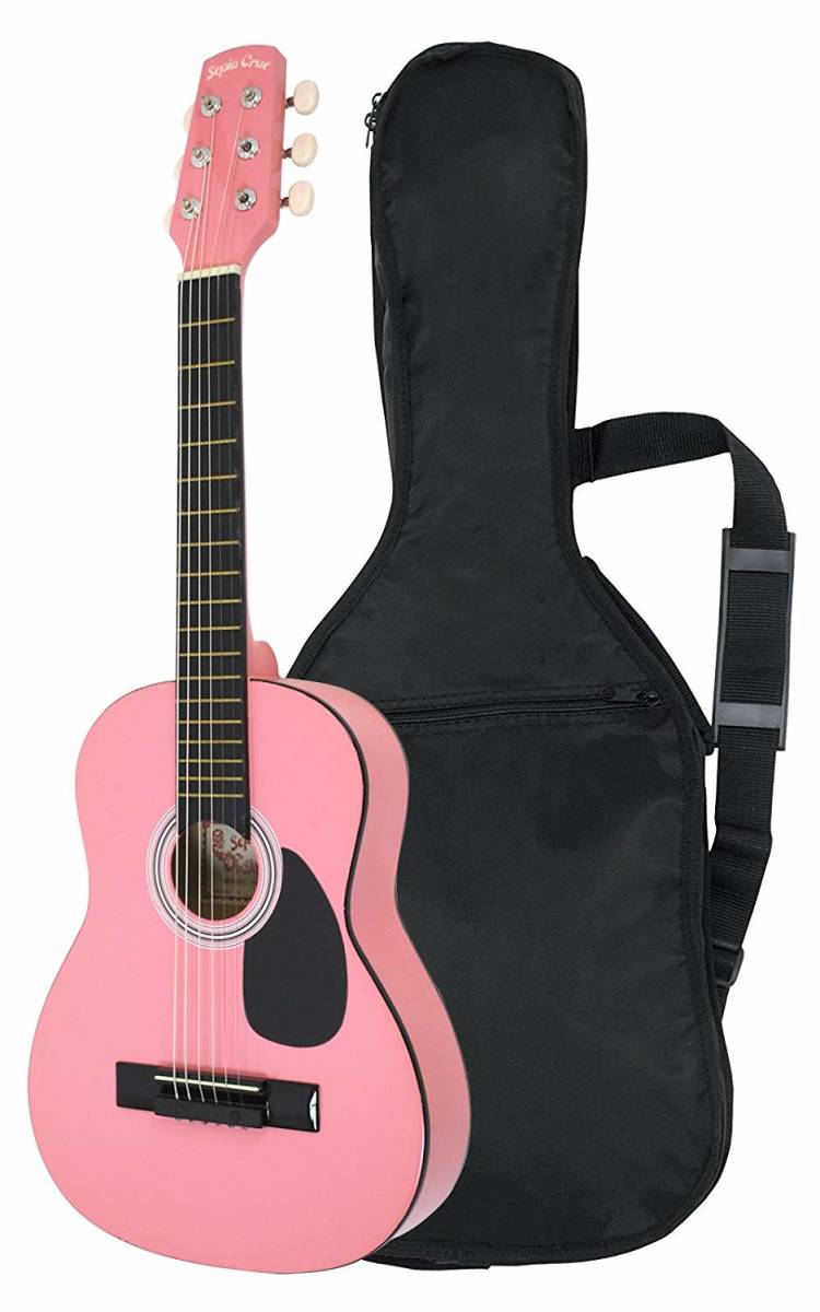 新品 ミニアコースティックギター ソフトケース付き 趣味 子供用ギター キッズ用ギター Kids 大人も 高級感 ピンク 女の子