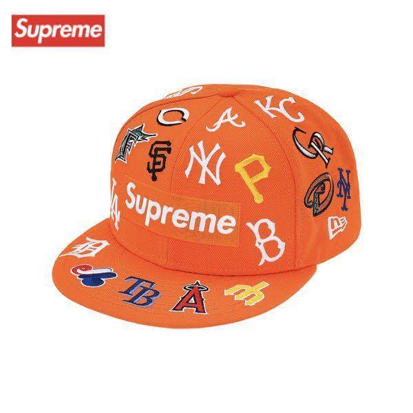 ★新品特価★ Supreme / MLB New Era Orange cap シュプリーム メジャーリーグ ニューエラ オレンジ キャップ ボックスロゴ コラボ