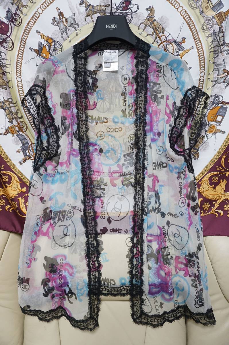 美品 希少 CHANEL チェーン ココマーク カシミヤ シルク ヴィンテージ
