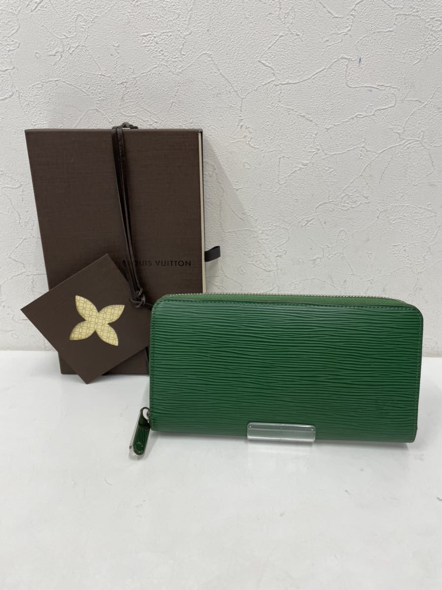 玄関先迄納品 ジッピーウォレット 長財布 ルイヴィトン VUITTON LOUIS エピ M60303 レザー 緑 グリーン エピライン