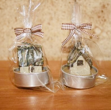  new goods unused house design candle 2 piece set Christmas candle Christmas Xmas size 4cm