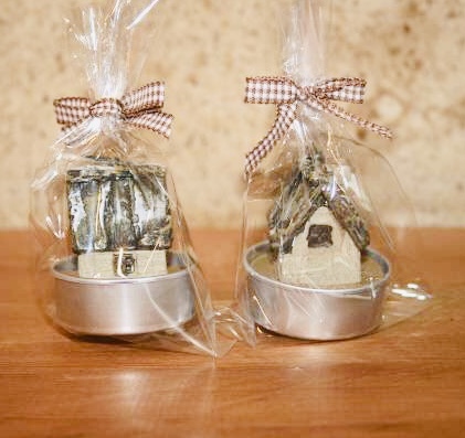  new goods unused house design candle 2 piece set Christmas candle Christmas Xmas size 4cm