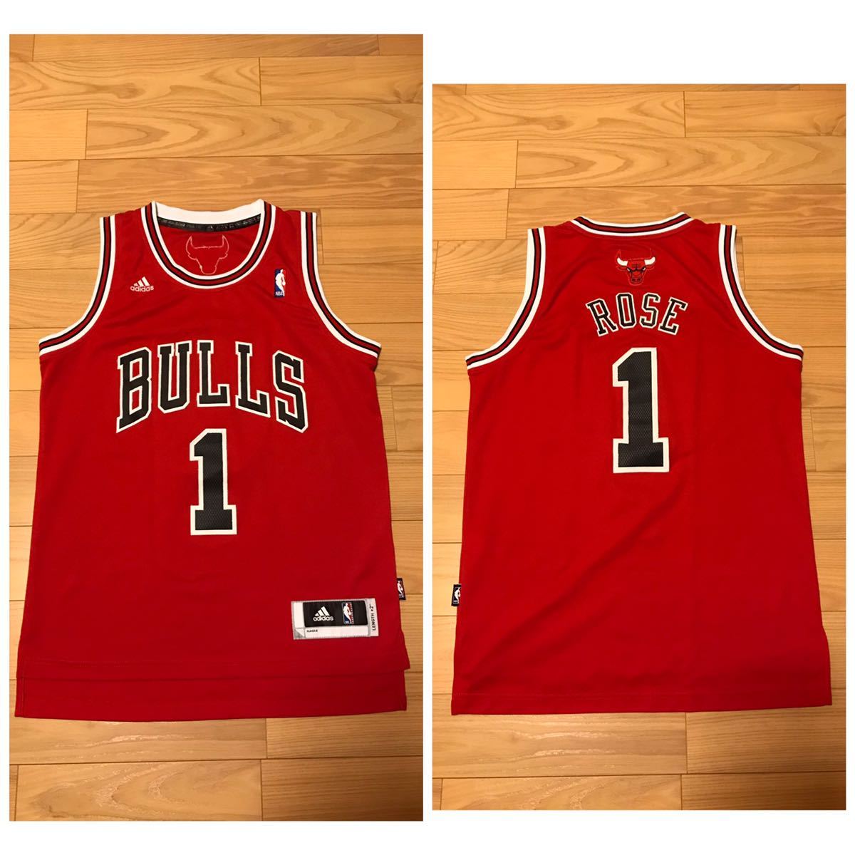 美品☆adidas / NBA BULLS / Chicago Bulls JP Размер M #1.ROSE Derrick Rose Униформа Баскетбольная майка ДЛИНА+2 /Nike