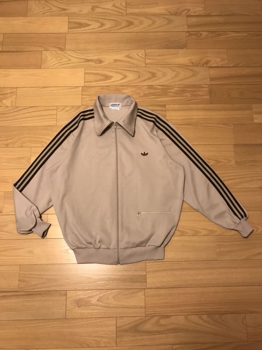 良品 デサント製 adidas/70-80s アディダス 超 サイズO XL並&カラー 直販正本 超希少 80s adidas/アディダス デサント製トラックジャケット ジャージ