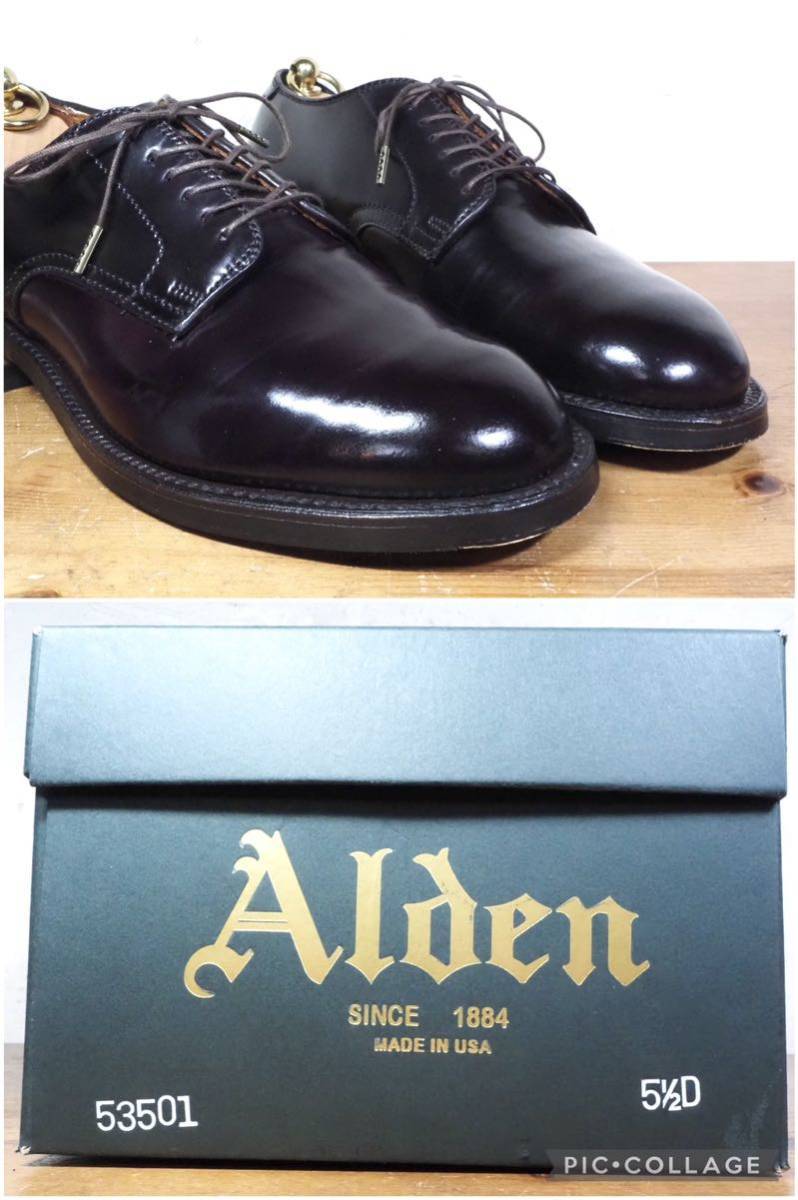【1度使用程度/極美品】USA製 Alden/オールデン 53511 コードバン プレーントゥ モディファイド Men’s 51/2D 23.5cm相応 No.8/anatomica_画像8