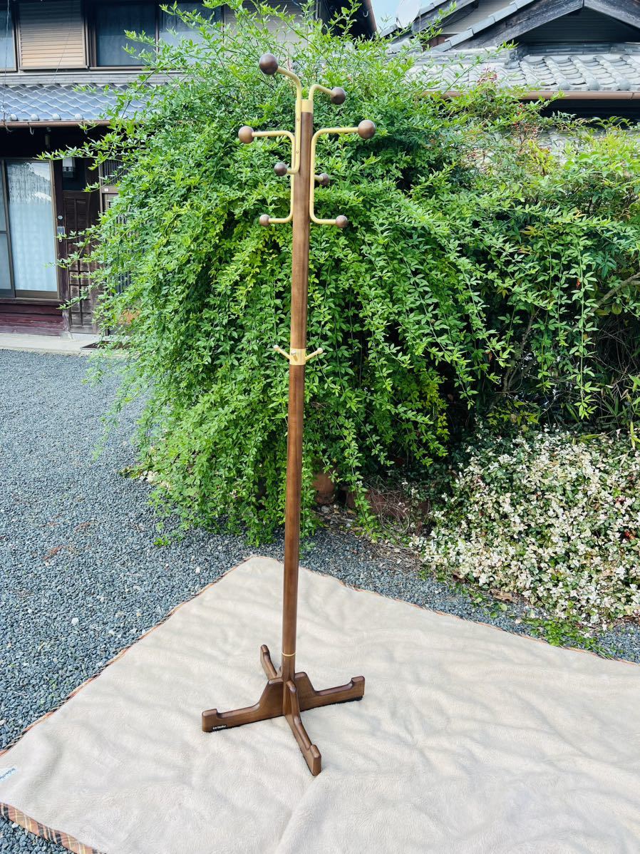  present /karimoku Karimoku / paul (pole) stand / coat hanger / hat ../ Western-style clothes ../ hanger rack / antique / modern / Mid-century 