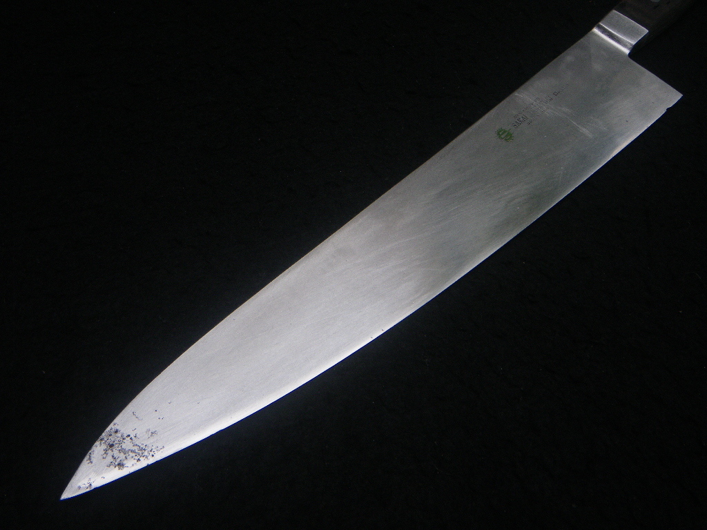 錆多刃欠ジャンク　尺一　シェフズナイフ　330㎜　牛刀包丁　Chef's Knife　UDDEHOLM　ウッデホルム SAKAI TAKAYUKI　MADE IN JAPAN 堺孝行_画像3