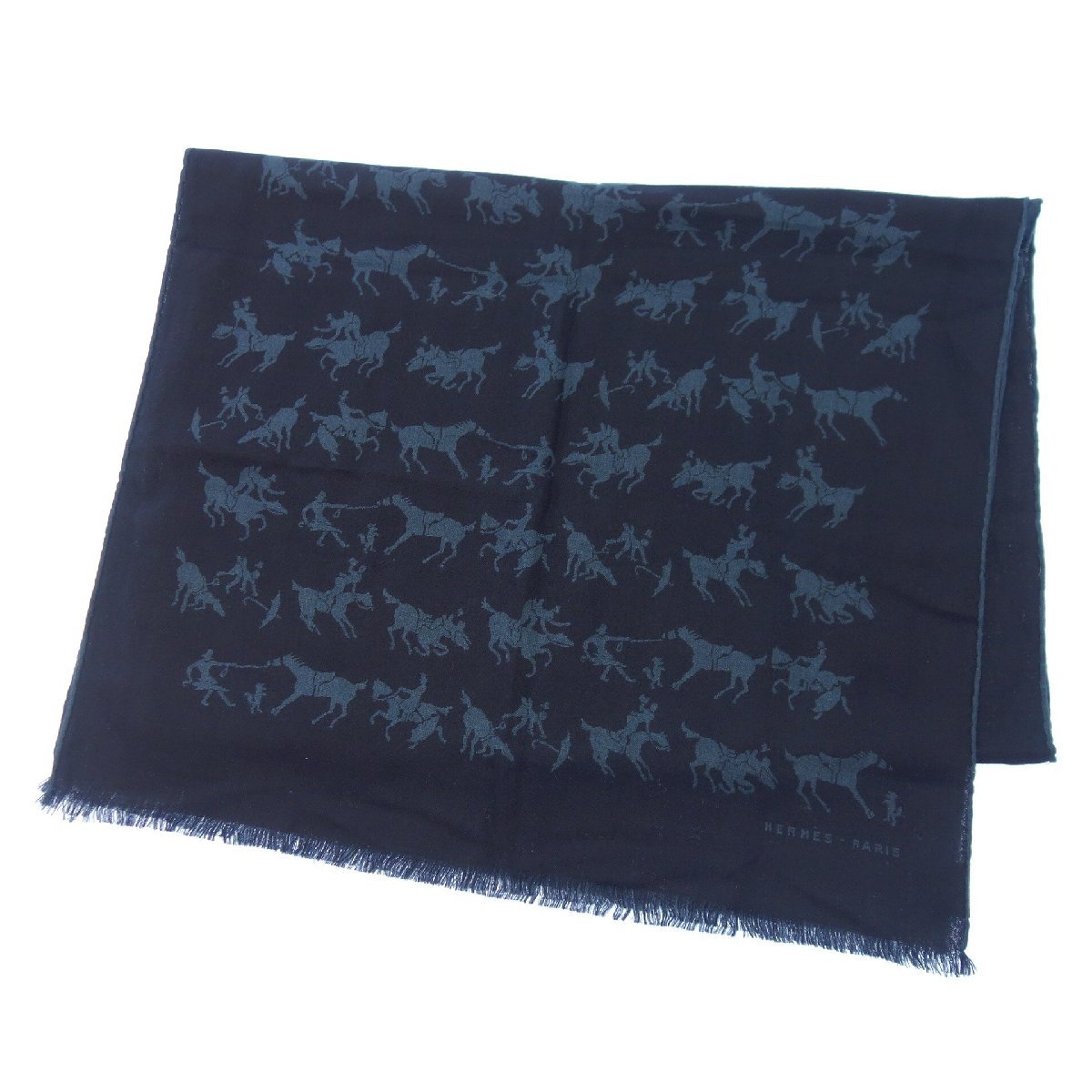 超人気 美品◆エルメス ストール カシミヤ混シルク 馬車 ネイビー HERMES【AFI22】 スカーフ 超人気 美品◆エルメス ストール カシミヤ混シルク 馬車 ネイビー HERMES【AFI22】 スカーフ