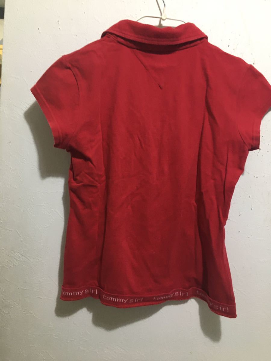 美品 TOMMY GIRL トミーガール ポロシャツ 半袖 赤 レディース　S　221008_画像2